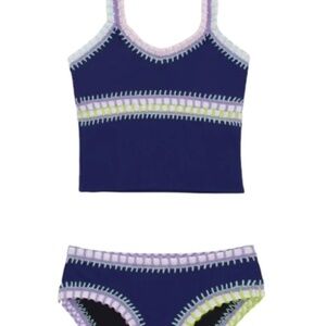PQ Swim Kids Rainbow Embroidered Tankini Set